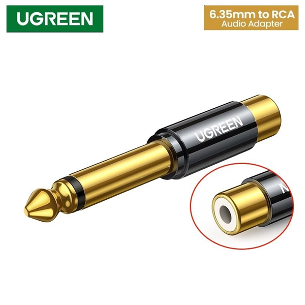 Đầu chuyển đổi âm thanh 6.35mm sang RCA Mono Ugreen 80731 cao cấp