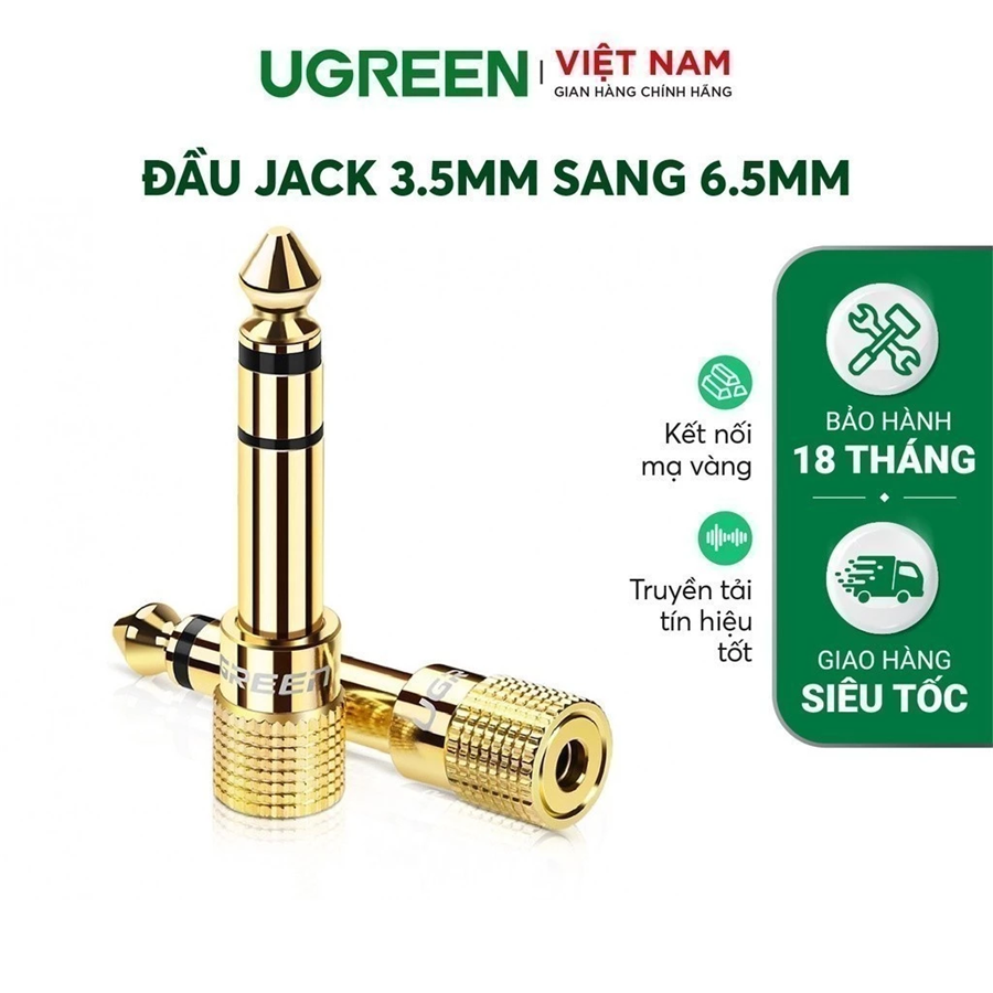 Đầu chuyển đổi âm thanh 6.5mm sang 3.5mm Ugreen 20503 cao cấp