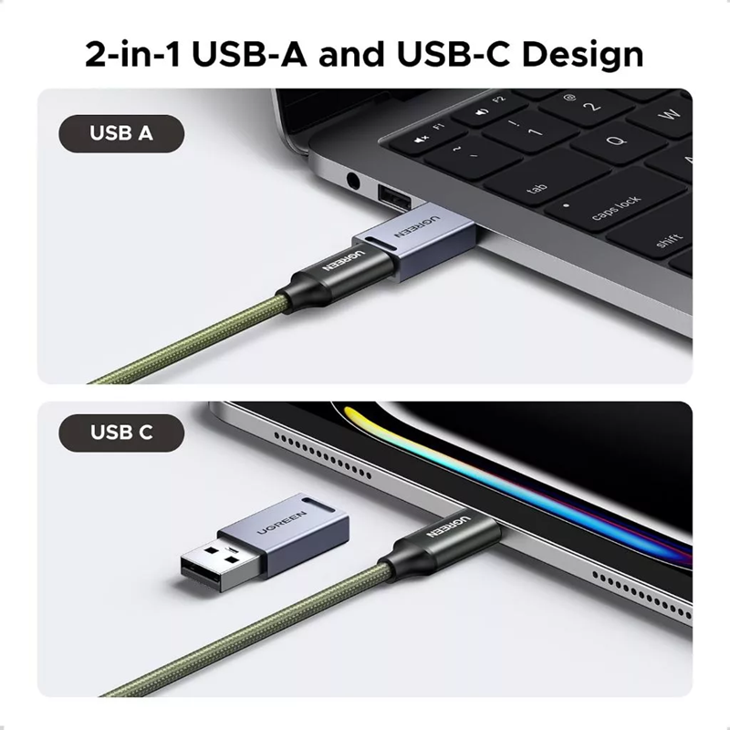 Đầu đọc thẻ nhớ SD/TF giao tiếp USB-A/USB-C kèm 11 khe đựng thẻ nhớ Ugreen 55899 cao cấp