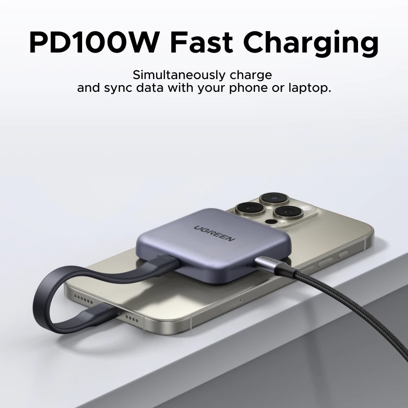 Đầu Đọc Thẻ UGREEN 65095 CM898 Type-C Magnetic 3in1, cảm ứng từ