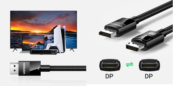 Dây, Cáp Displayport 1.4 dài 3m hỗ trợ 8K@60Hz chính hãng Ugreen 80393 cao cấp