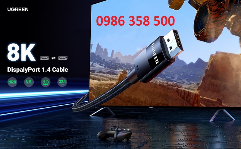 Dây, Cáp Displayport 1.4 dài 5m hỗ trợ 8K@60Hz chính hãng Ugreen 80394 cao cấp