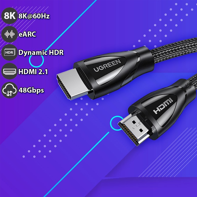 Dây, Cáp HDMI 2.1 dài 1M Ultra HD 8K @ 60Hz Ugreen