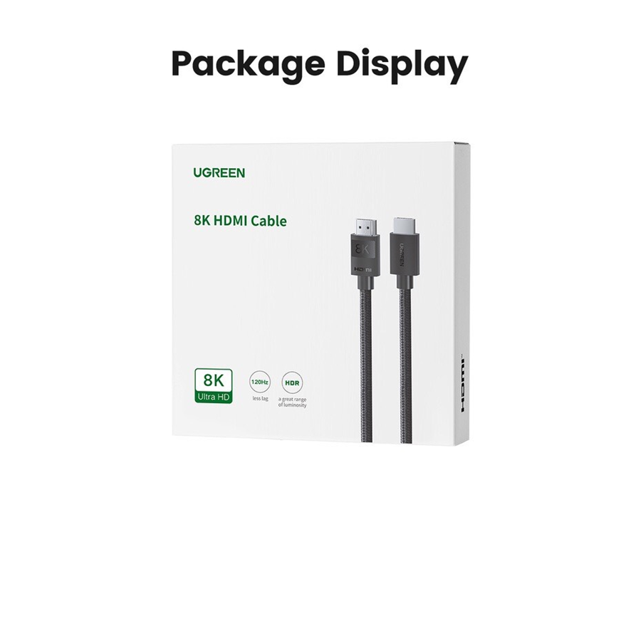 Dây, Cáp HDMI 2.1 dài 2M 8K@60Hz 48Gbps hỗ trợ HDR eARC Ugreen 40180 cao cấp