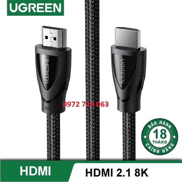 Dây, Cáp HDMI 2.1 dài 2M Ultra HD 8K @ 60Hz Ugreen