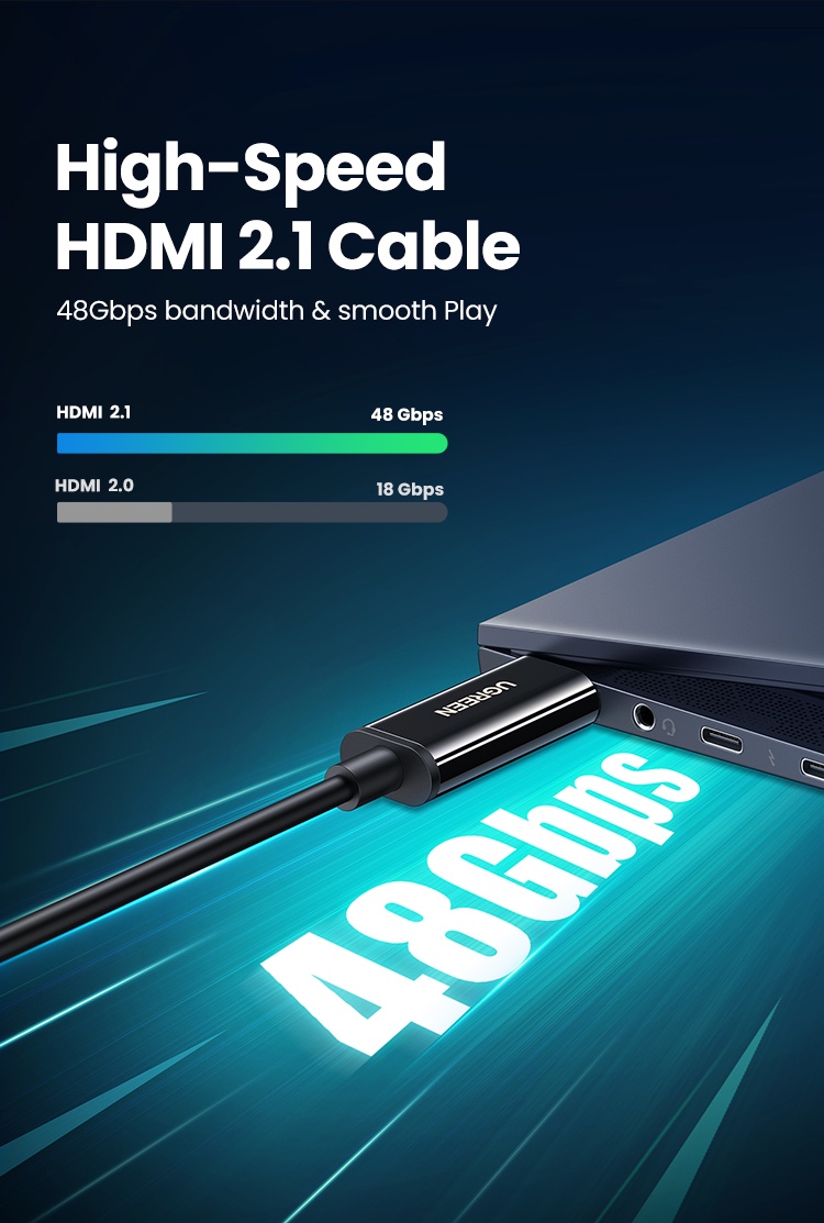 Dây, Cáp HDMI sợi quang 30M Ugreen 80409 hỗ trợ 8K/60Hz cao cấp