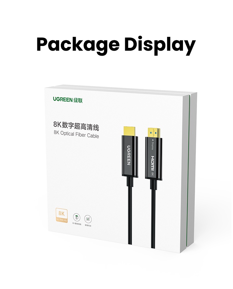 Dây, Cáp HDMI sợi quang 30M Ugreen 80409 hỗ trợ 8K/60Hz cao cấp