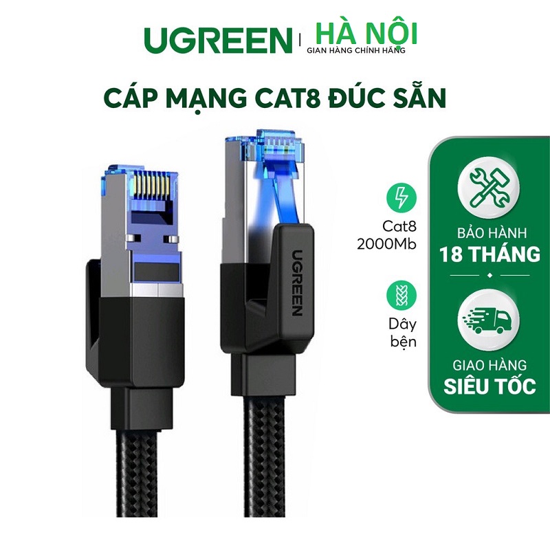 Dây, Cáp mạng Cat8 đúc sẵn bọc dù dài 10M Ugreen 3