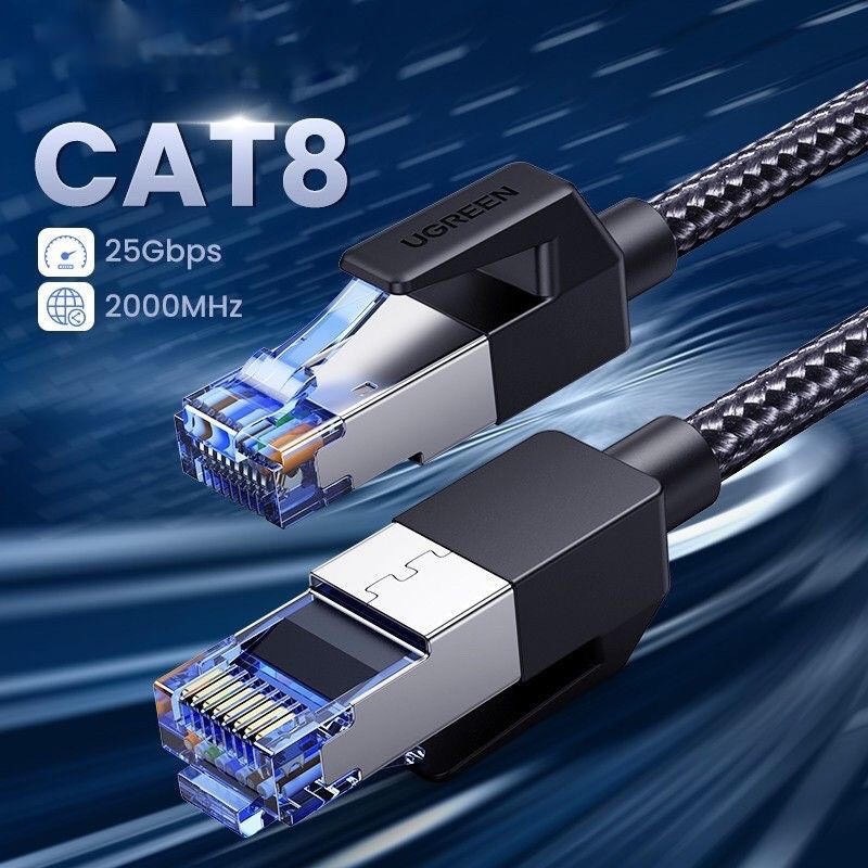 Dây, Cáp mạng Cat8 đúc sẵn bọc dù dài 10M Ugreen 3