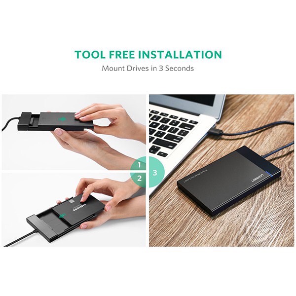 Hộp đựng ổ cứng 2,5 inch USB 3.0 chính hãng Ugreen 30847 hàng chính hãng