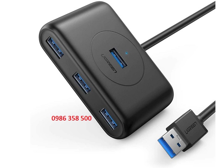 Hub USB 3.0 Ugreen 4 Cổng Ugreen CR113 20290, 20291 màu đen