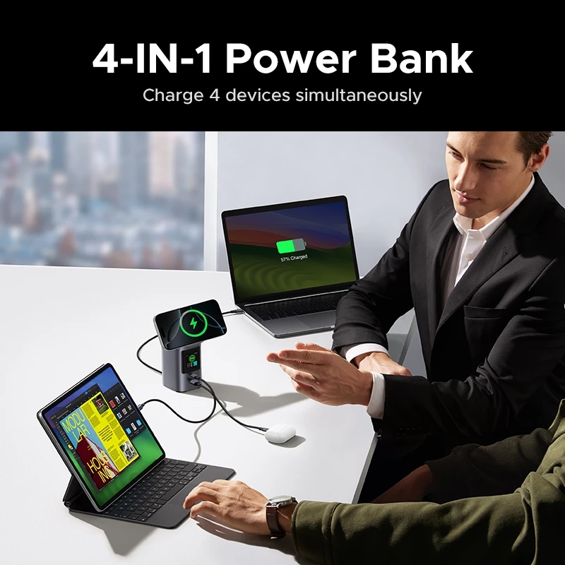 Pin dự phòng UGREEN PB771 (35527B) Qi2 15W-Nexod 20000mAh Sạc nhanh + Không dây từ tính 145W