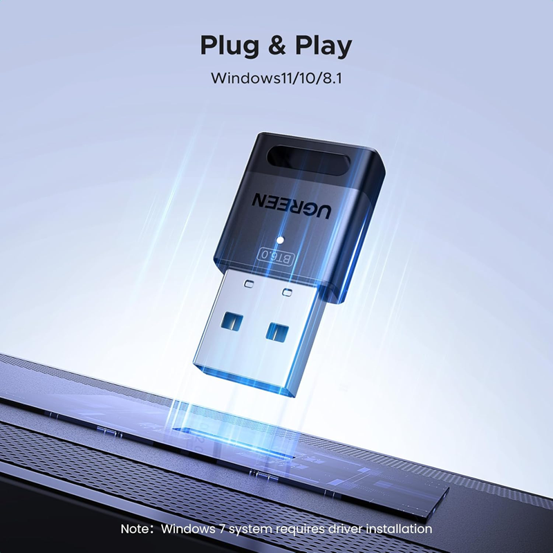 Thiết bị USB Bluetooth 6.0 Dongle EDR & BLE cho PC Ugreen 75073/CM748 cao cấp
