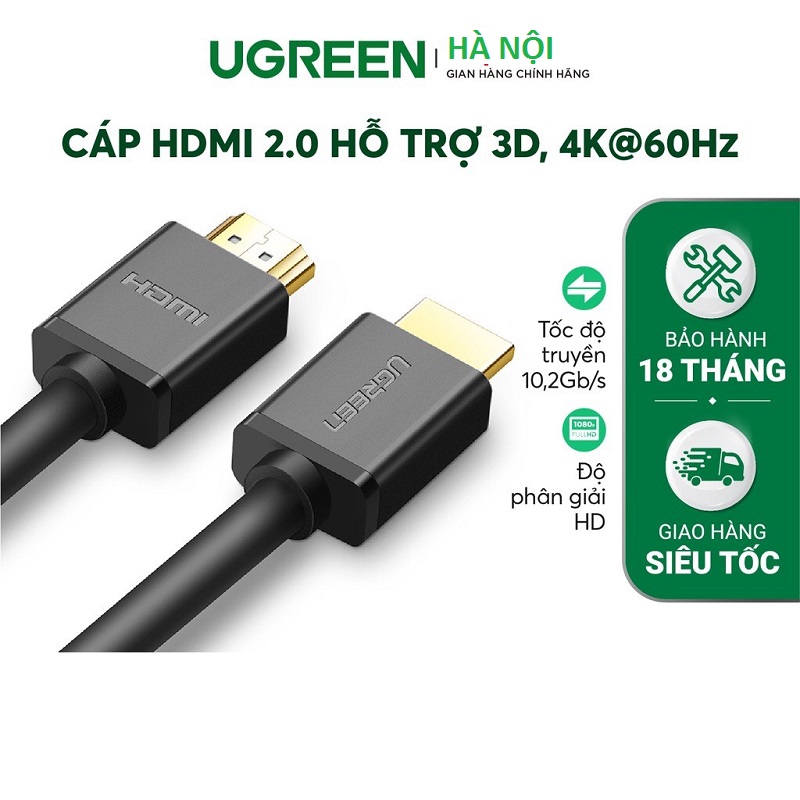 UGREEN 10108, Dây, Cáp HDMI 3M Ugreen hỗ trợ 4K 2K