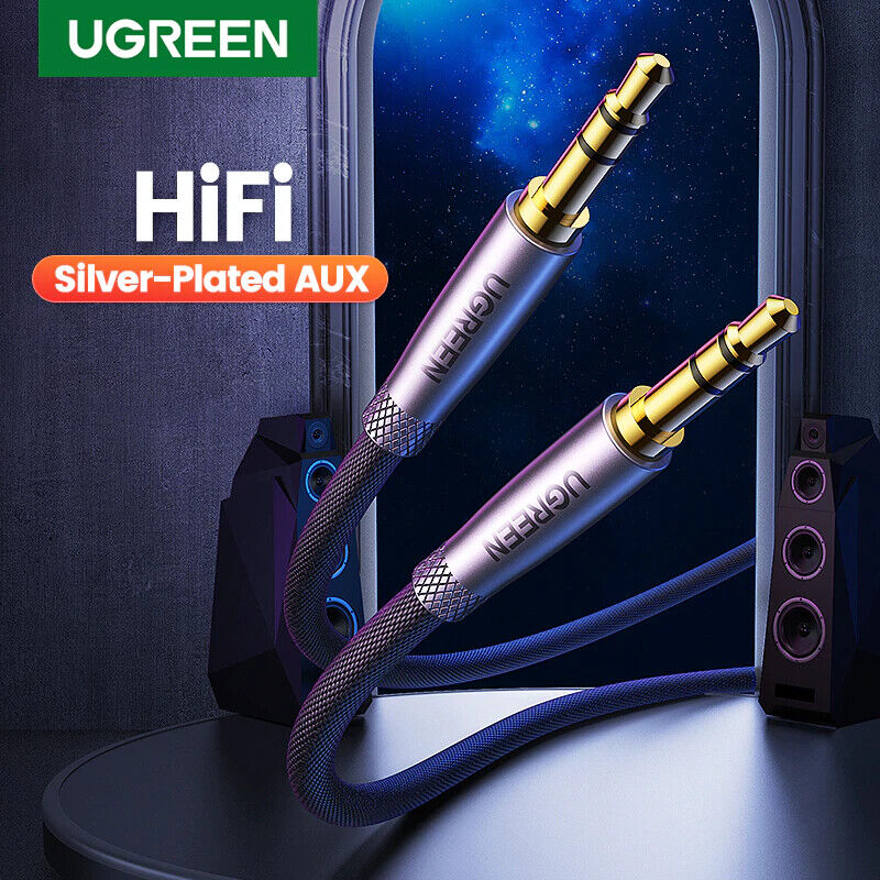 Ugreen 10116 Cáp âm thanh 3.5mm 2 đầu dương mạ vàng dài 3M hàng cao cấp màu đen