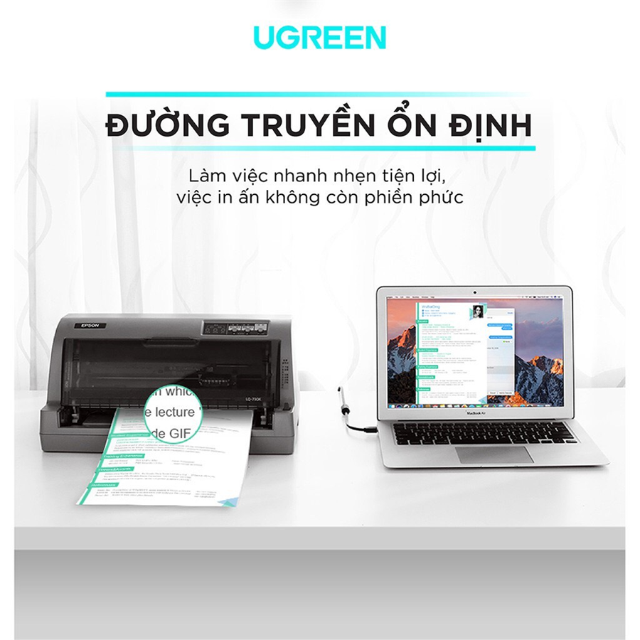 Ugreen 10374, Dây cáp USB máy in 10M Ugreen 10374 