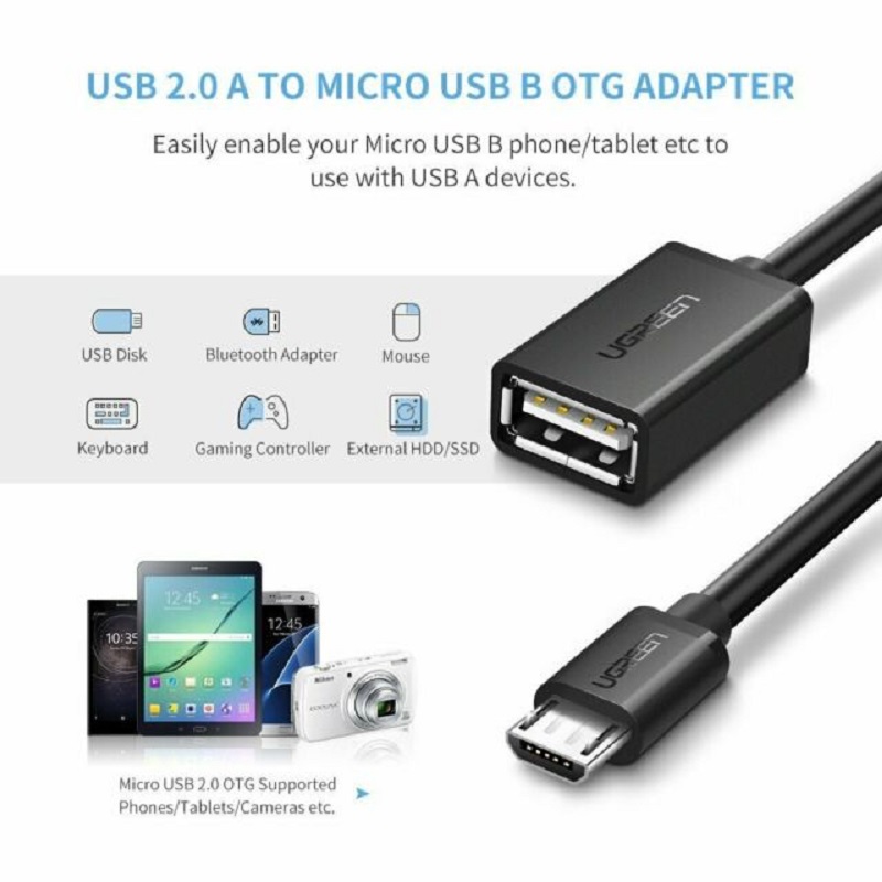 Ugreen 10383  cáp chuyển Mini USB Nam sang USB Nữ chính hãng.