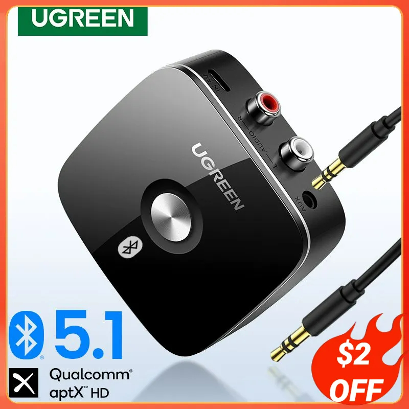 Ugreen 10399, Bộ thu Bluetooth 5.0 to Audio 3.5mm có Jack 3.5mm hổ trợ SRCC Chính Hãng