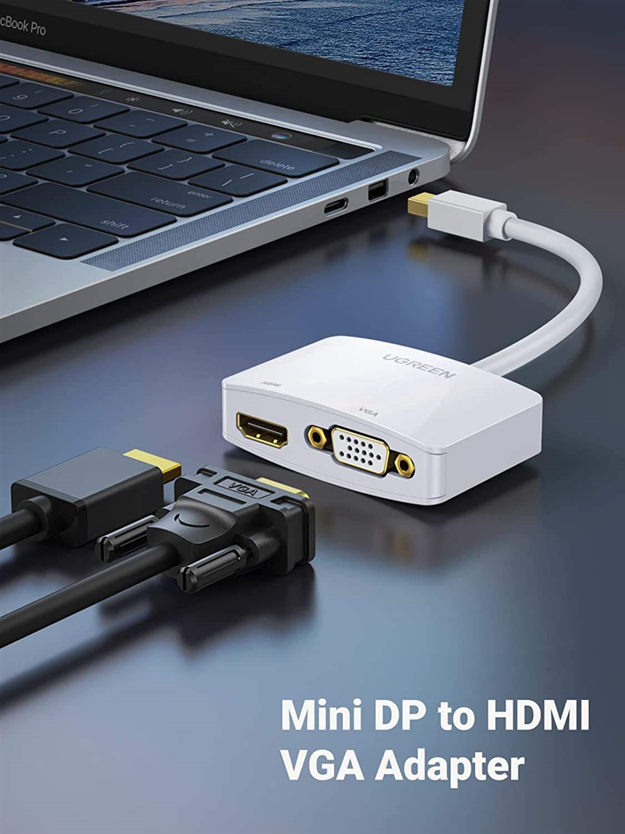 Ugreen 10427, Cáp chuyển đổi Mini Displayport to HDMI và VGA Cao Cấp