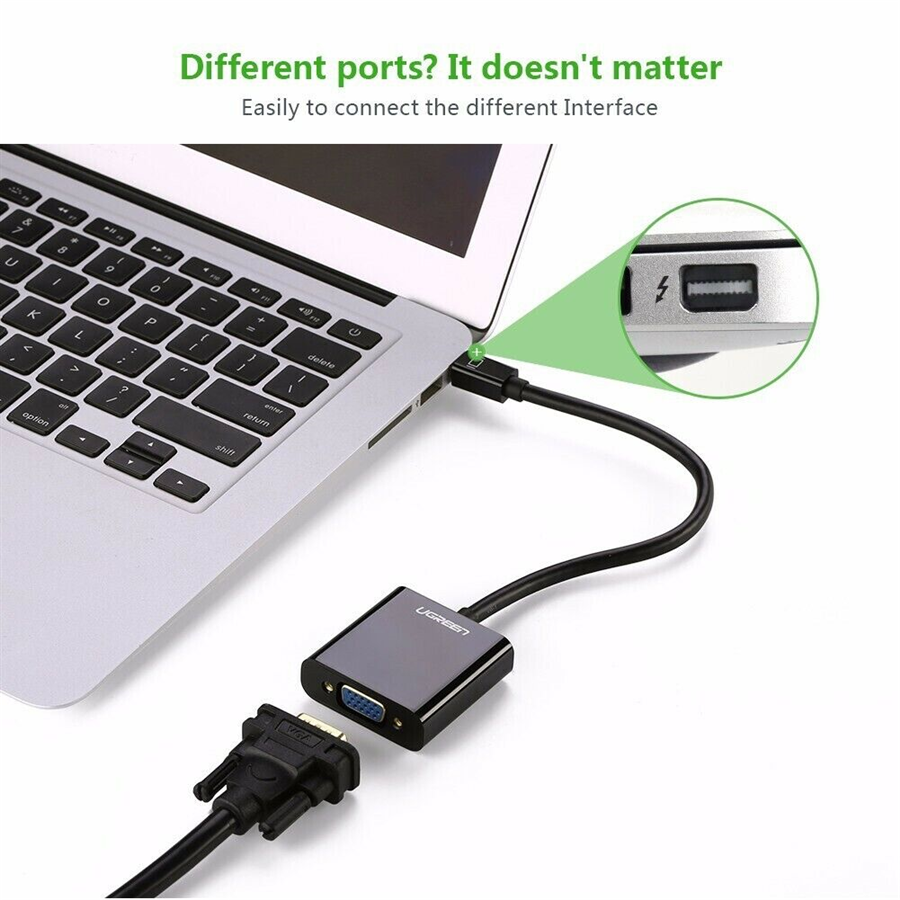 Ugreen 10459, Cáp chuyển đổi Mini Displayport to VGA Cao Cấp Chính Hãng