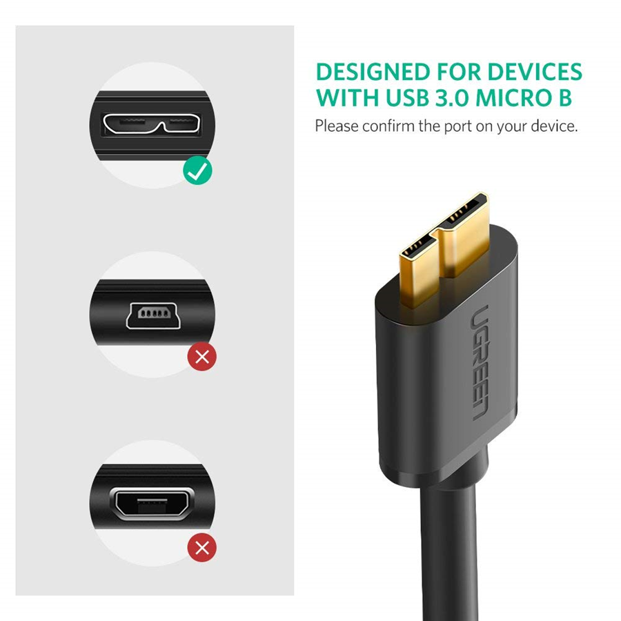 Ugreen 10842 Cáp USB 3.0 cho ổ cứng di động HDD 2,5 ing dài 1,5m chính hãng