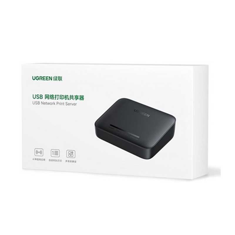 Ugreen 10941 Thiết bị Printer Server in qua mạng Lan hoặc Wifi (TCP/IP RAW) chính hãng cao cấp