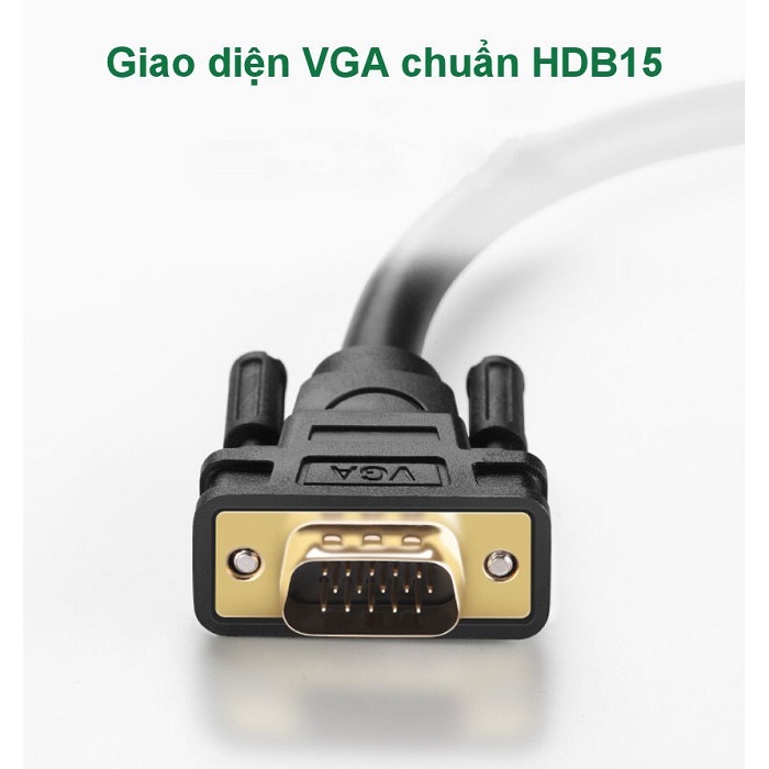 Ugreen 11633, Dây, Cáp VGA 10M ( 3 +6) cao cấp dùng cho Máy tính, máy chiếu