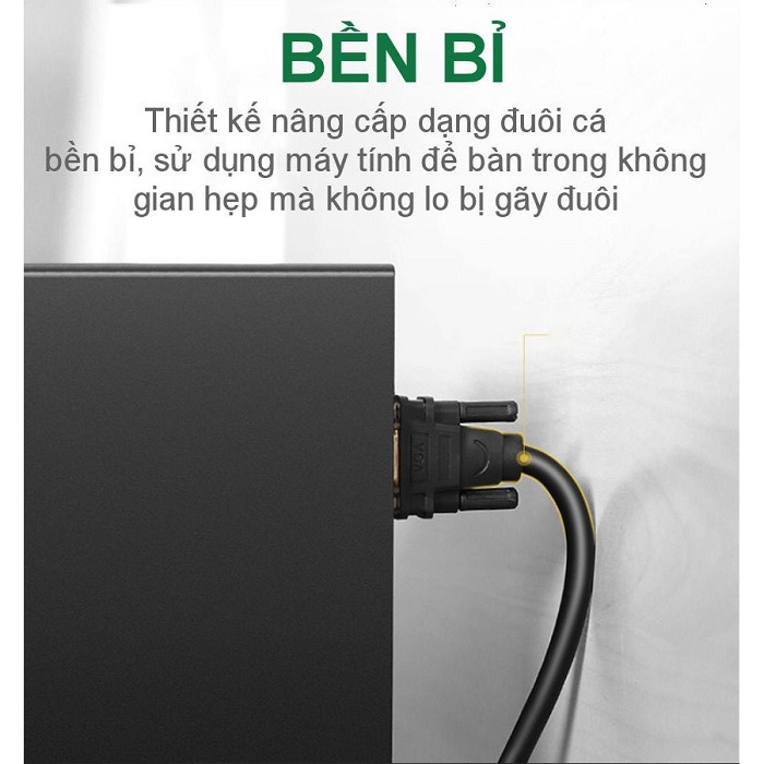 UGREEN 11634, Dây Cáp VGA 15M (3+ 6) dùng cho máy Chiếu, Máy tính cao cấp