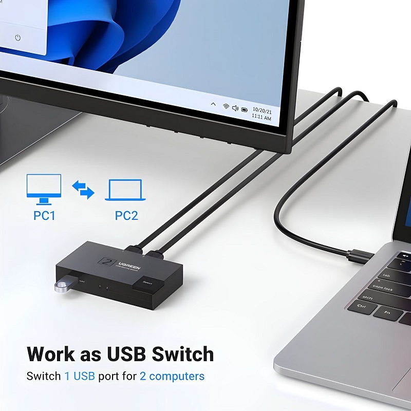 Ugreen 15149 bộ gộp USB 3.0 2 ra 1 cao cấp chính hãng