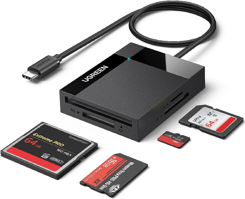 Ugreen 15306 Đầu đọc thẻ nhớ USB Type-C 4 in 1 SD/TF/CF/MS cho điện thoại, máy tính cao cấp