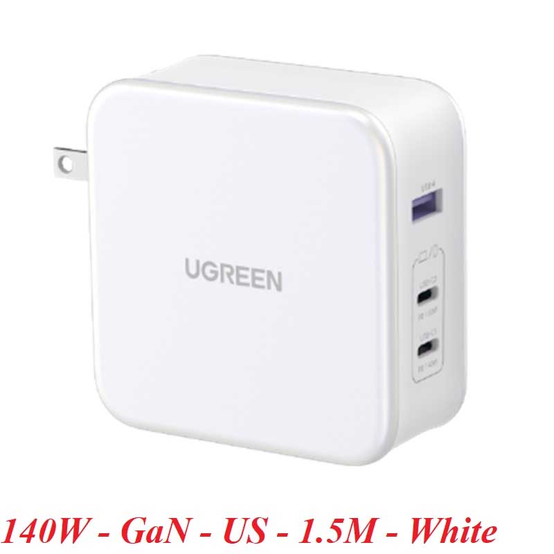 Ugreen 15338  Củ sạc nhanh Nexode 140W GaN PD3.1, 2 USB Type-C và 1 USB Type-A  cao cấp (US)