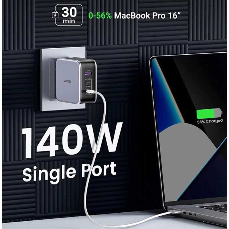 Ugreen 15338  Củ sạc nhanh Nexode 140W GaN PD3.1, 2 USB Type-C và 1 USB Type-A  cao cấp (US)