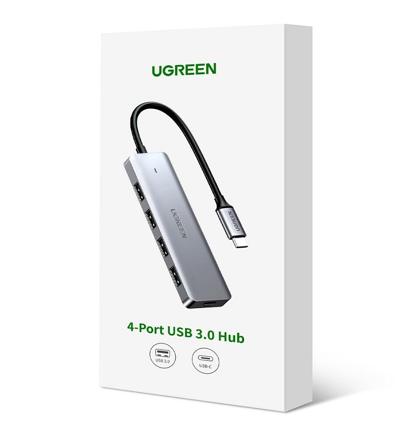 Ugreen 15395 Bộ chuyển đổi USB-C sang USB-A 3.0*2+USB-C 3.0*2