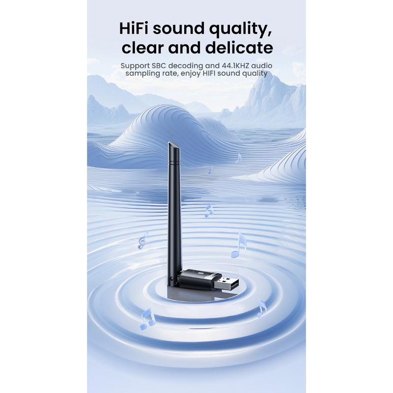 Ugreen 15610 bt v5.3 có antenna phát xa 100m theo 1 hướng không vật cản usb Bluetooth 5.3