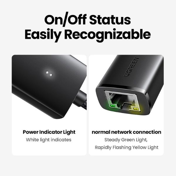 UGREEN 15636  Bộ chuyển đổi USB-A sang Ethernet 1000Mbps cao cấp