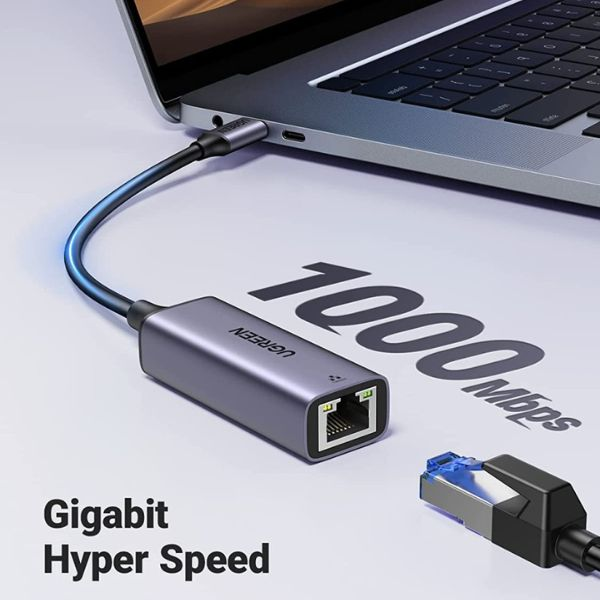 UGREEN 15637 Bộ chuyển đổi USB-C sang Ethernet 1000Mbps cao cấp