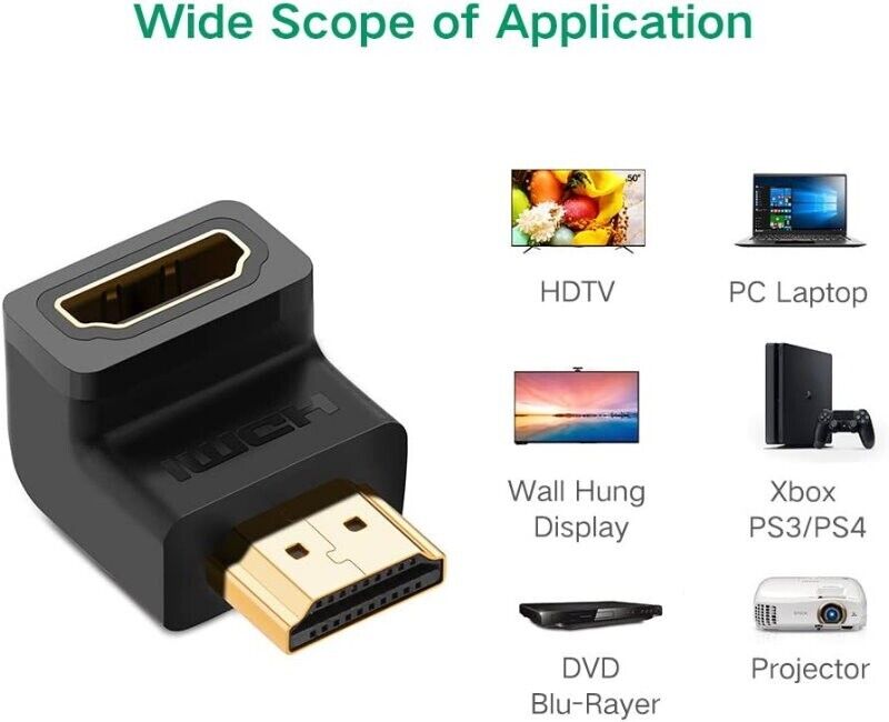 Ugreen 20109 , Đầu nối HDMI vuông góc 90 độ (bẻ xuống) Cao Cấp