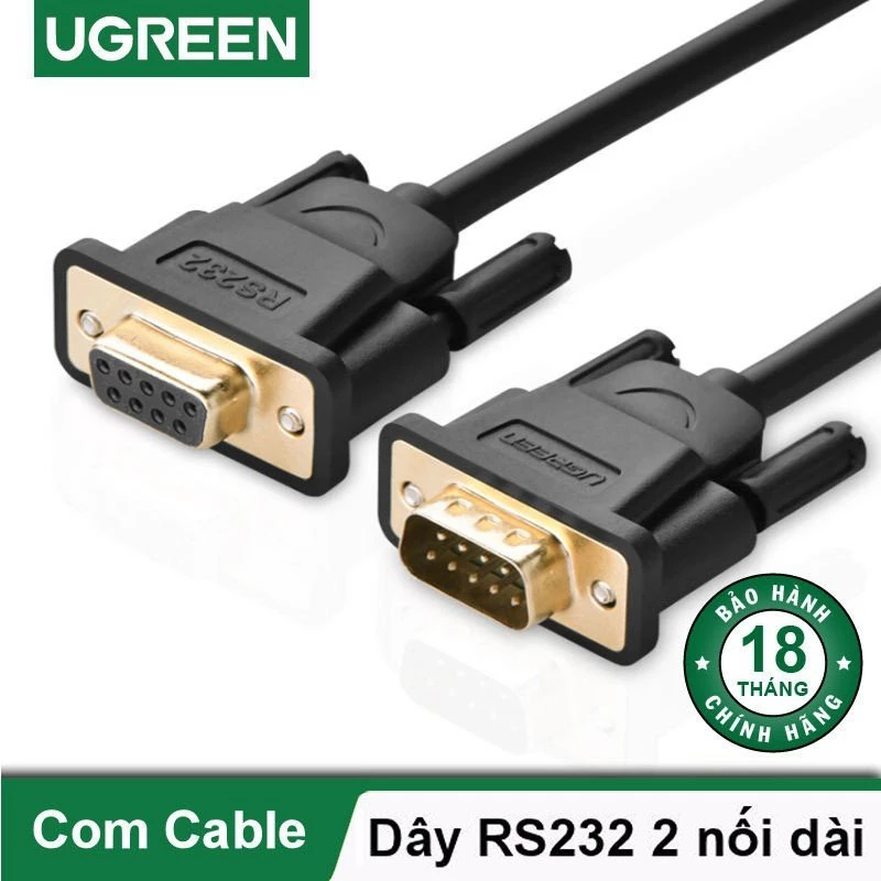 Ugreen 20148 Cáp cổng Com Rs232 9 chân dương sang Com 9 chân âm (9M/9F) dài 5m chính hãng cao cấp