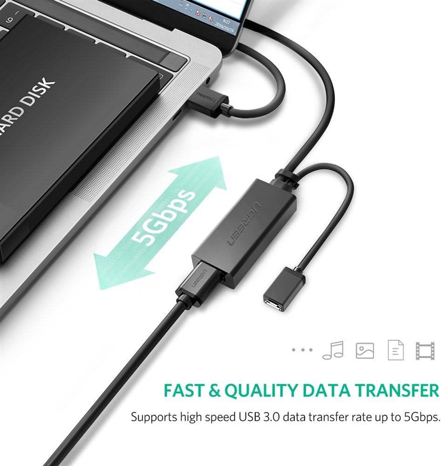 Ugreen 20214 Dây - Cáp USB 2.0 nối dài 10M có hỗ trợ nguồn chính hãng cao cấp