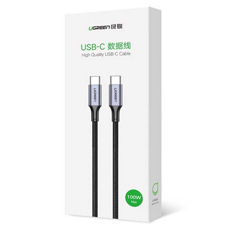 Ugreen 20478 Cáp USB-C UGREEN vỏ nhôm bện 0.5m (Đen) chính hãng