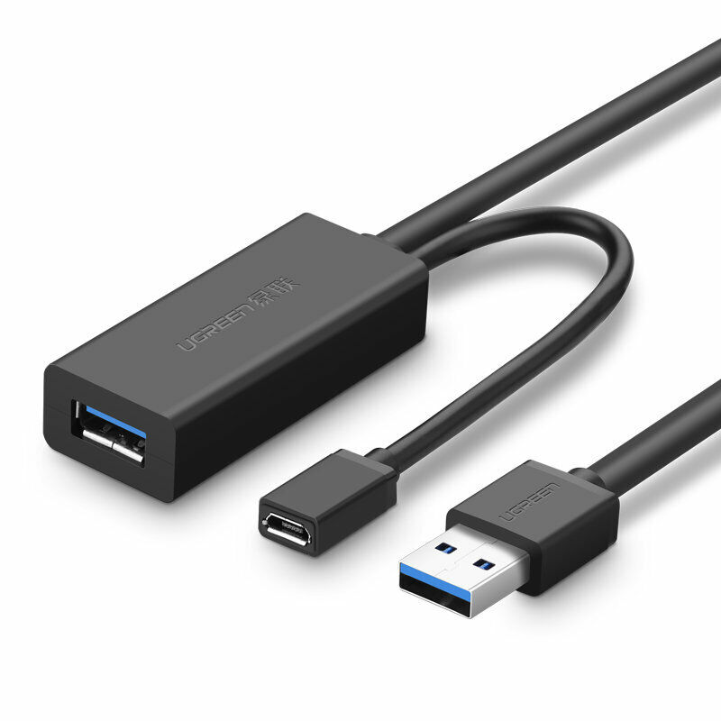 Ugreen 20827 Dây,Cáp USB 3.0 nối dài 10M hỗ trợ nguồn Micro USB