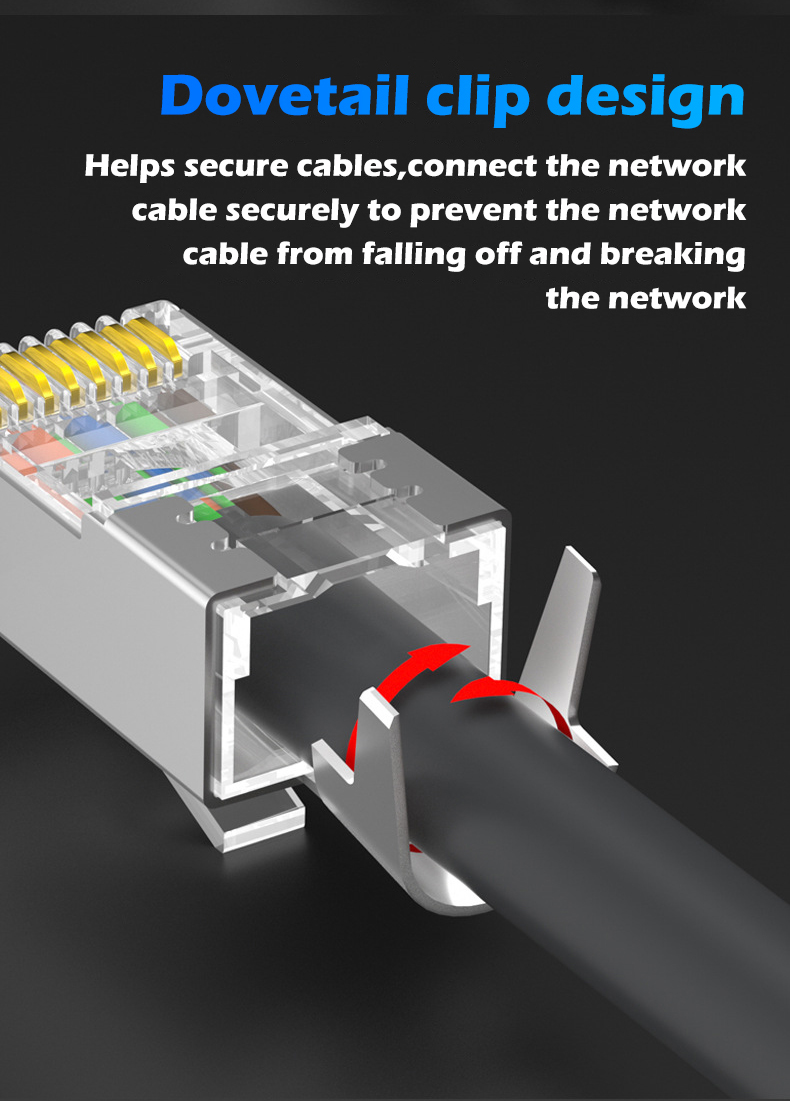 Ugreen 20842,Đầu bấm mạng RJ45 chuẩn Cat6 cao cấp có vỏ bọc inox Túi 10 chiếc