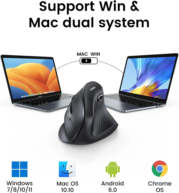 UGREEN 25444 Chuột dọc Bluetooth 5.0 4000DPI 2.4G cao cấp
