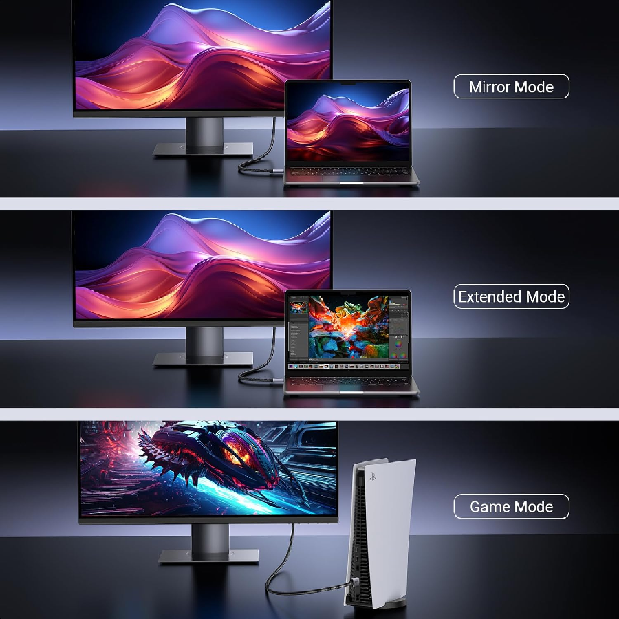 Ugreen 25908 Cáp HDMI 2.1 dài 1M HD171, 48Gbps 8K@60Hz 4K@240Hz, HDCP 2.2&2.3, eARC HDR cao cấp