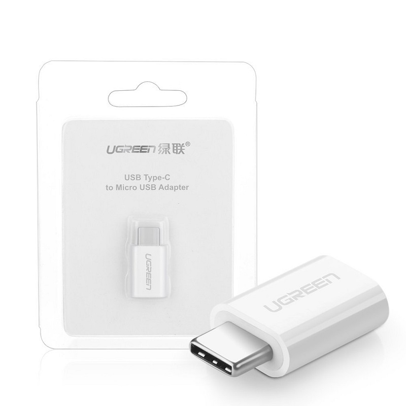 Ugreen 30154  Đầu chuyển đổi USB TYPE C sang MICRO USB vỏ nhựa.