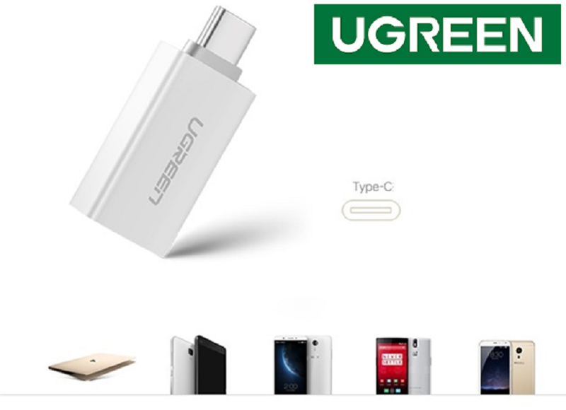 Ugreen 30155 Bộ chuyển đổi đầu cái USB-C sang USB 3.0 (Trắng)