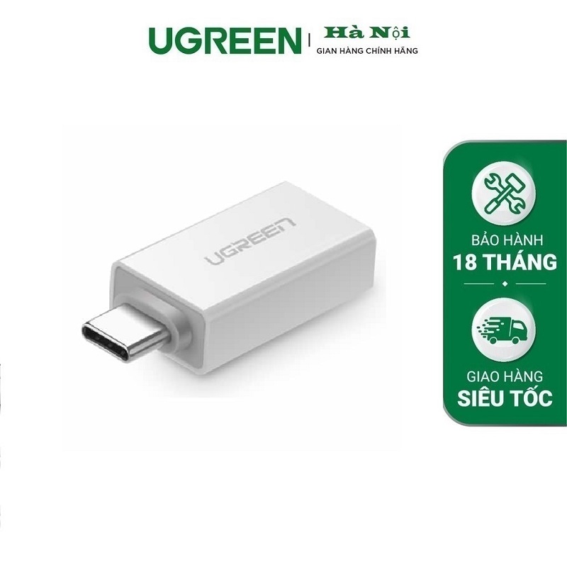 Ugreen 30155 Bộ chuyển đổi đầu cái USB-C sang USB 3.0 (Trắng)