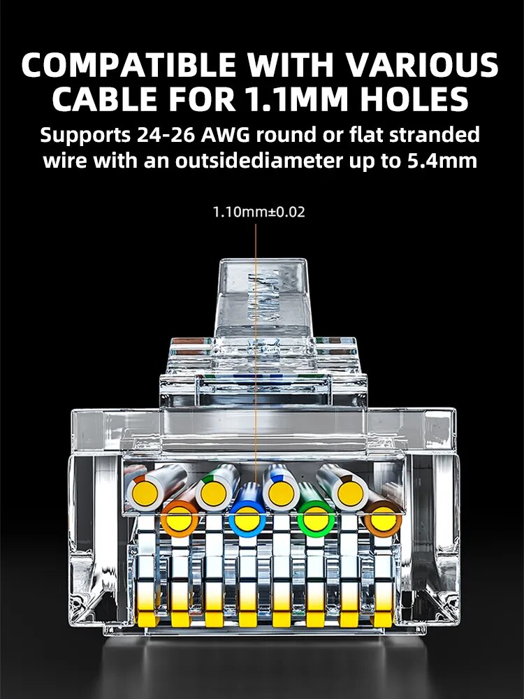 Ugreen 30156, Đầu bấm mạng RJ45 chuẩn Cat 5 Cao Cấp Chính Hãng