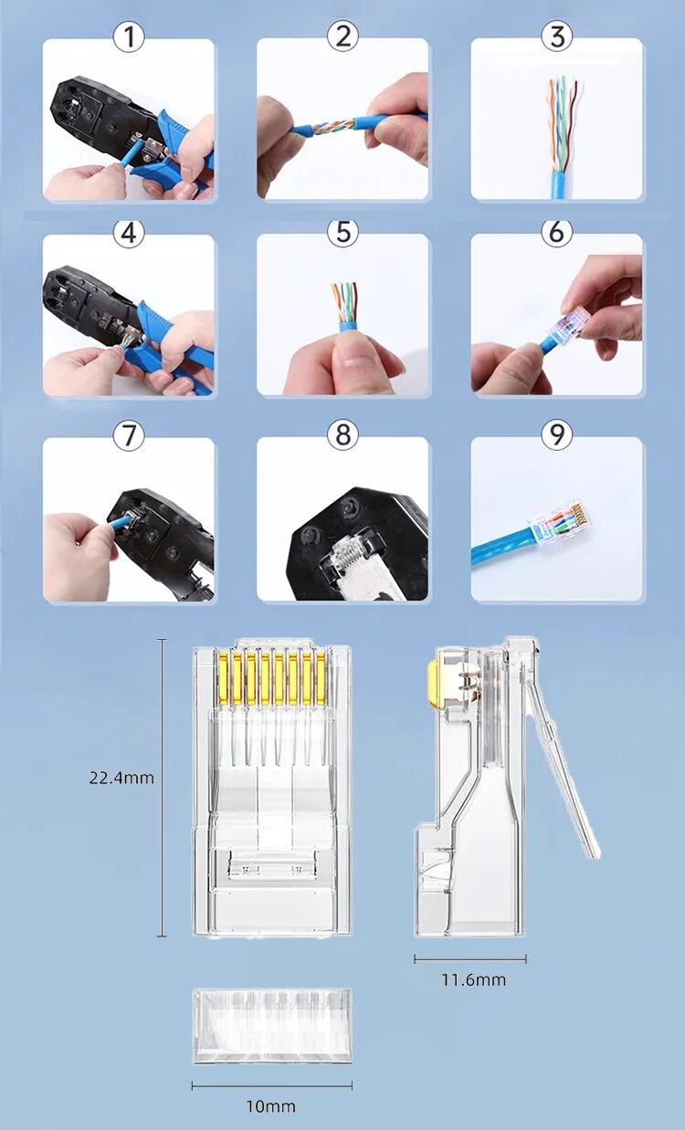 Ugreen 30156, Đầu bấm mạng RJ45 chuẩn Cat 5 Cao Cấp Chính Hãng