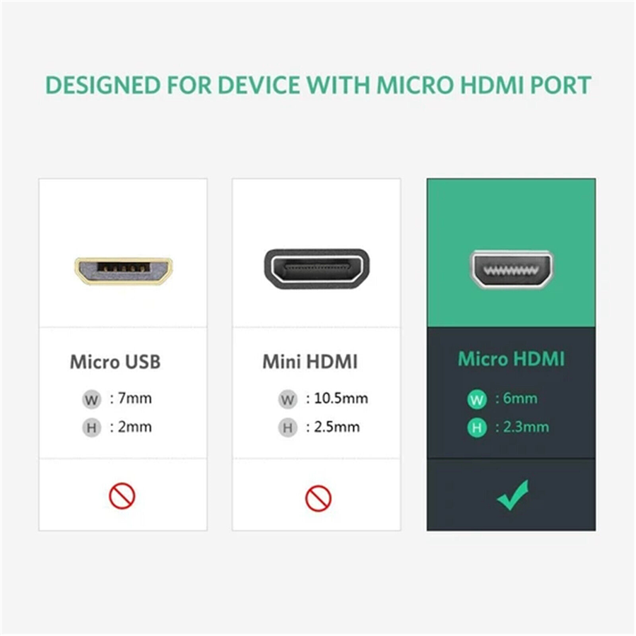 Ugreen 30355, Cáp Chuyển Micro HDMI sang HDMI +VGA Có Audio ( Màu Đen )